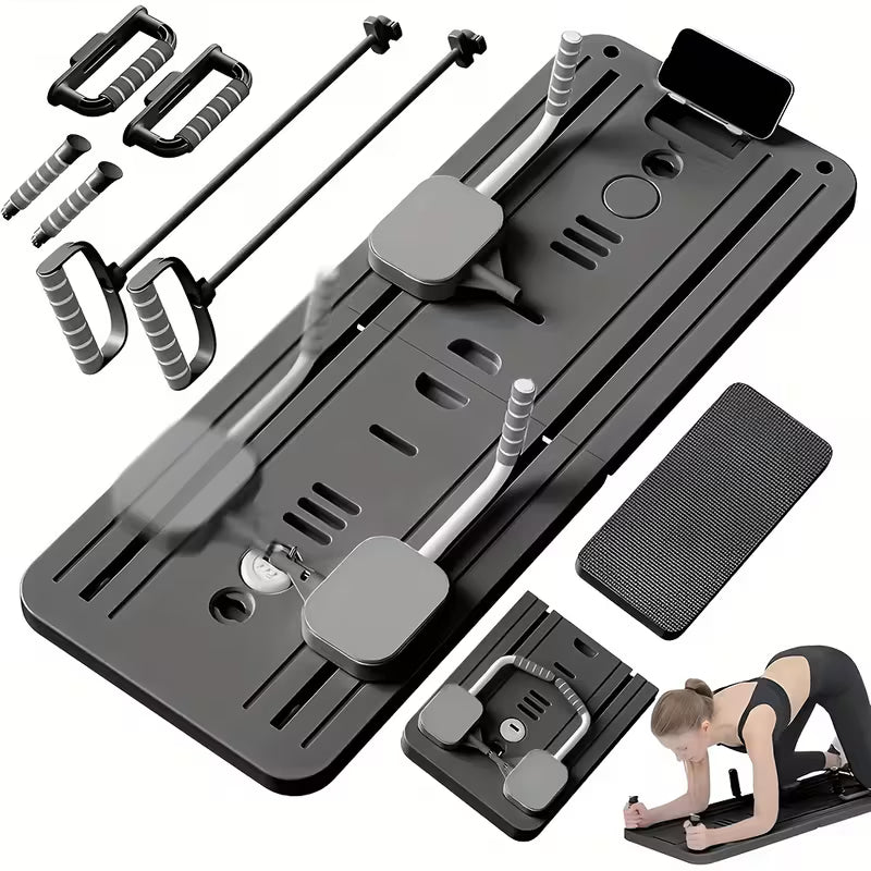 9-in-1 Foldable Pilates Board with Resistance Band & Mat - Yoga, Gym & Fitness