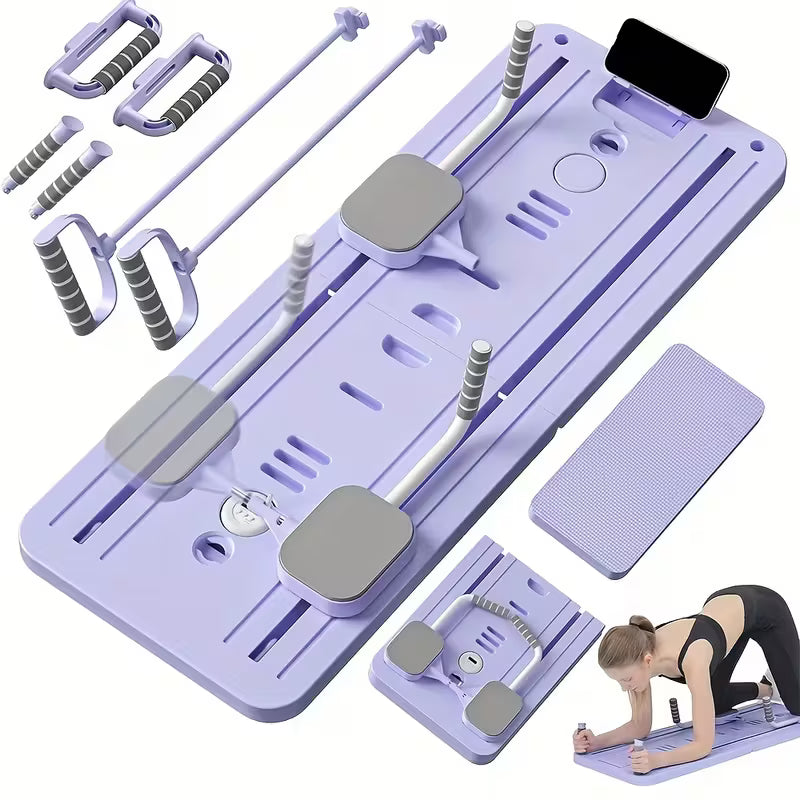 9-in-1 Foldable Pilates Board with Resistance Band & Mat - Yoga, Gym & Fitness