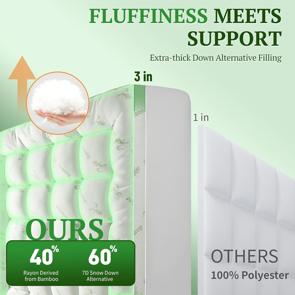 Bamboo Extra Thick Mattress Topper