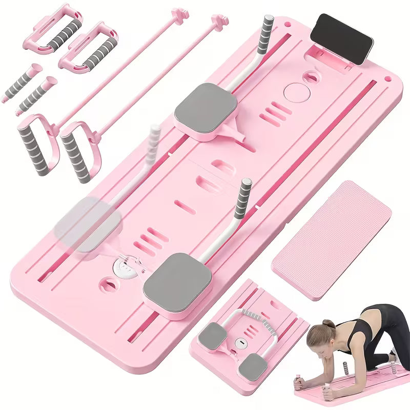9-in-1 Foldable Pilates Board with Resistance Band & Mat - Yoga, Gym & Fitness