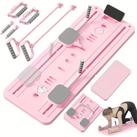 9-in-1 Foldable Pilates Board with Resistance Band & Mat - Yoga, Gym & Fitness