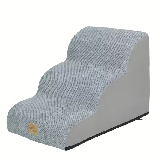 1pc 3-Step Dog Stair Ramp Slope Dog Step Stable Thick Foam Stair For High Bed Sofa Couch Place Removable Cover