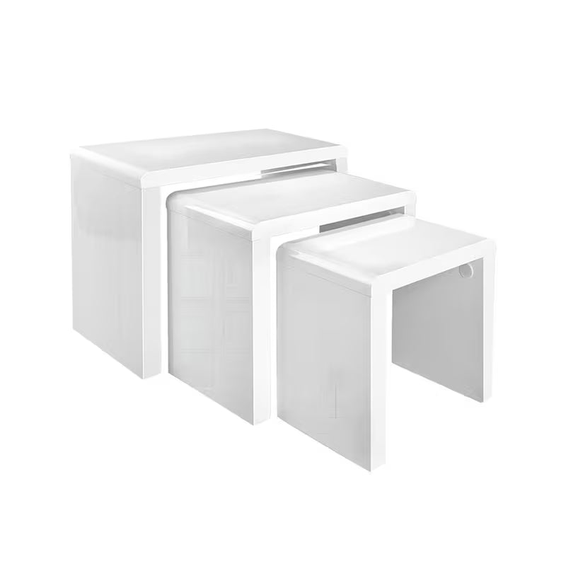 3-Piece White Modern Coffee Table Set