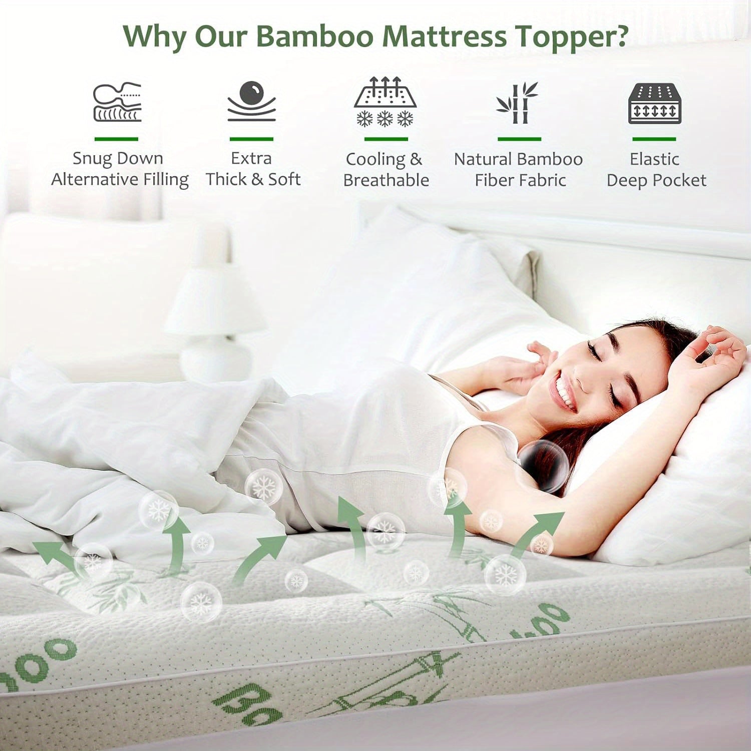 Bamboo Extra Thick Mattress Topper