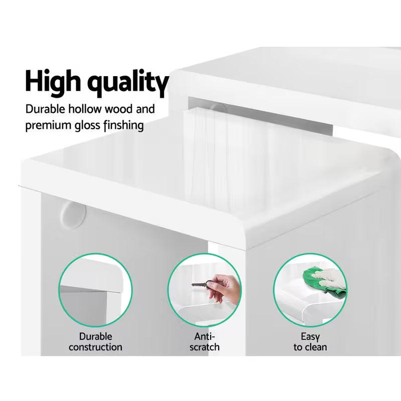 3-Piece White Modern Coffee Table Set