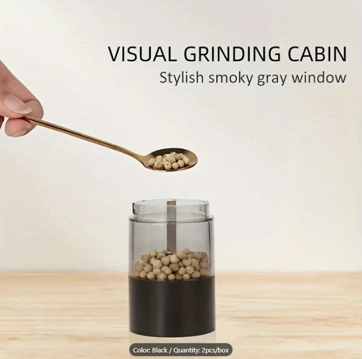 2pcs USB Rechargeable Salt And Pepper Grinder Set