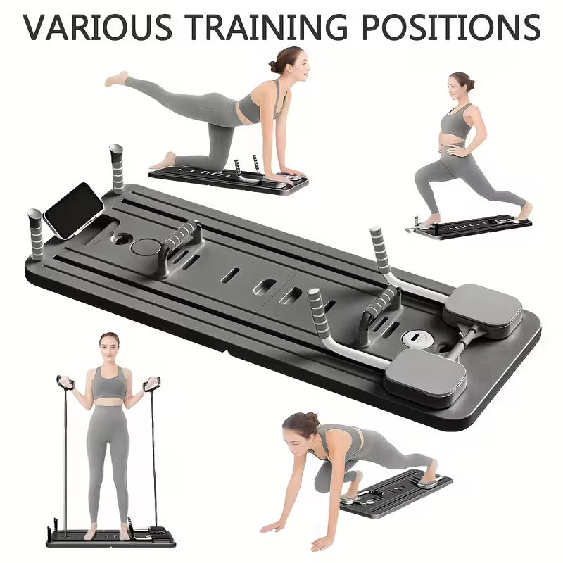 9-in-1 Foldable Pilates Board with Resistance Band & Mat - Yoga, Gym & Fitness