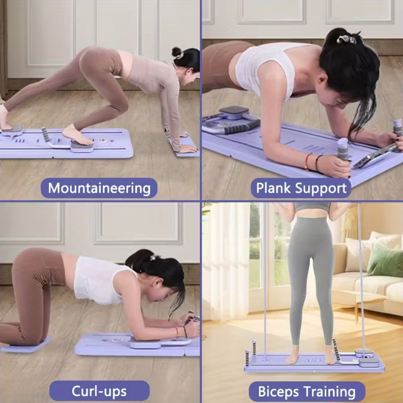 9-in-1 Foldable Pilates Board with Resistance Band & Mat - Yoga, Gym & Fitness