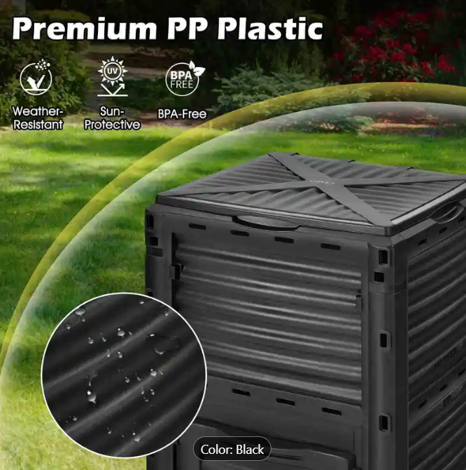 300L Outdoor Compost Bin BPA-free Recycle Composter Food Waste Kitchen Garden Box