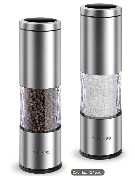 2pcs USB Rechargeable Salt And Pepper Grinder Set