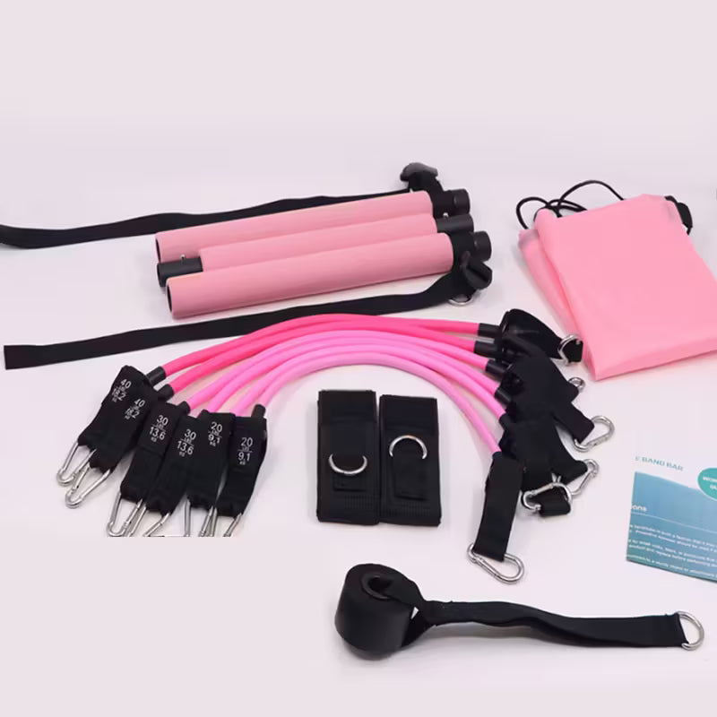 15PCS Pilates Bar Set with 6 Resistance Bands (81.65kg)
