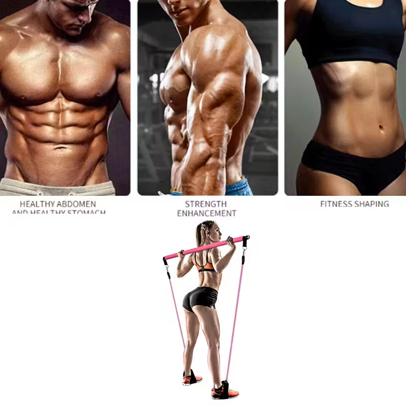 15PCS Pilates Bar Set with 6 Resistance Bands (81.65kg)