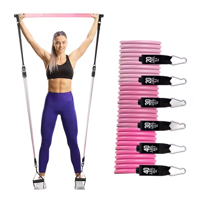15PCS Pilates Bar Set with 6 Resistance Bands (81.65kg)