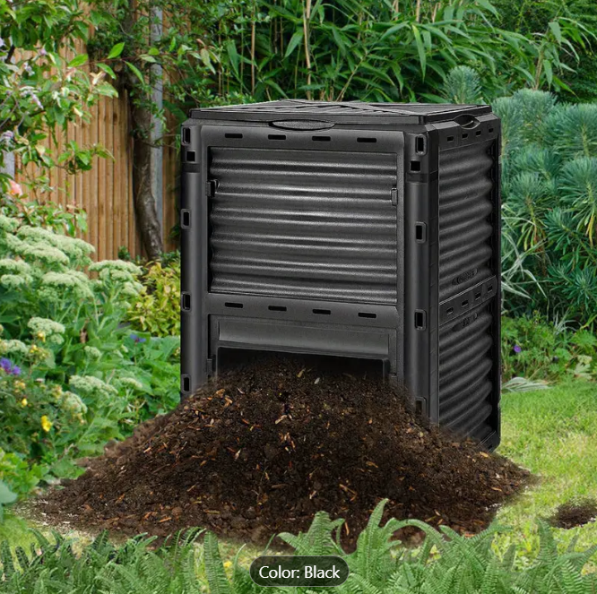 300L Outdoor Compost Bin BPA-free Recycle Composter Food Waste Kitchen Garden Box