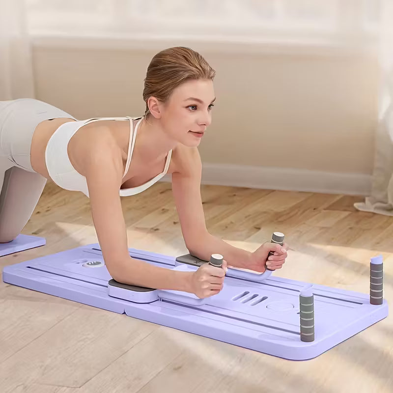 9-in-1 Foldable Pilates Board with Resistance Band & Mat - Yoga, Gym & Fitness